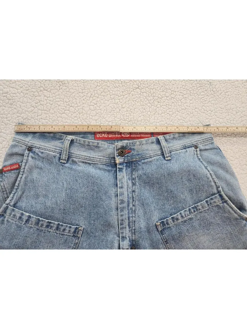 Vintage Ecko Unltd Jeans 40x32 Light Wash Baggy Y2K Raw Denim Skater Cotton RARE